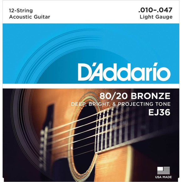 D`ADDARIO EJ-36 Струны для 12-струнной гитары 010-047. Музыка обретет еще больше мощи и энергии. D`ADDARIO EJ-36 Струны для 12-струнной гитары 010-047. Музыка обретет еще больше мощи и энергии.