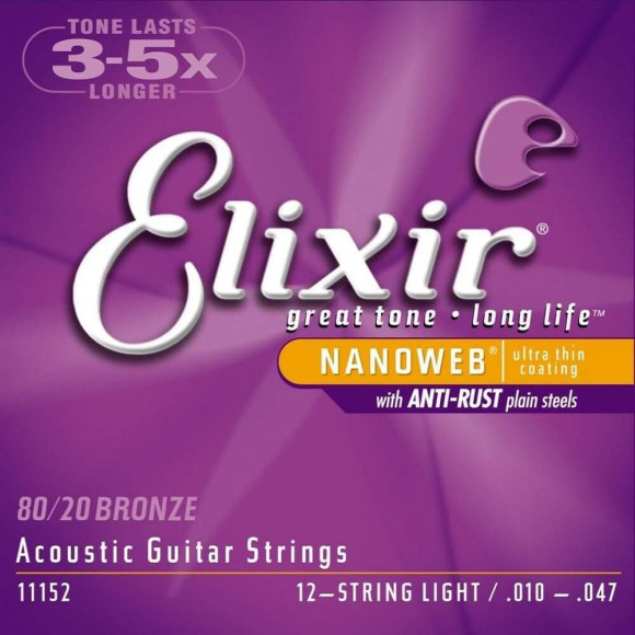 ELIXIR 11152 Струны для 12-струнной акустической гитары. Музыка обретет еще больше мощи и энергии. 